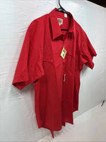 New Men’s ELY Cattleman Red Short Sleeve Pearl Snap 18 2XL AA-110