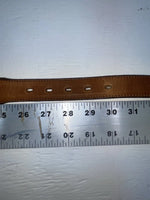 New Brown Genuine Leather Nocona Silver Pendent 28” Belt #G258 JJ-31