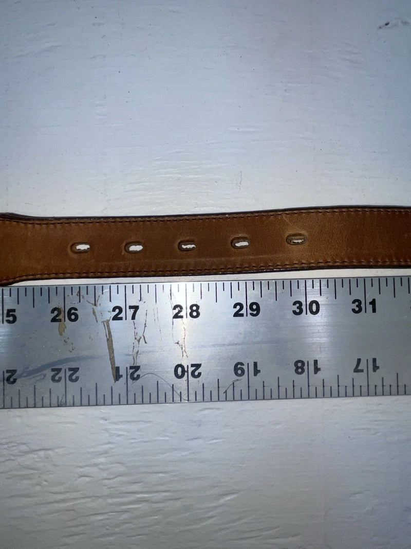 New Brown Genuine Leather Nocona Silver Pendent 28” Belt #G258 JJ-31