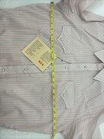 New Men’s ELY Cattleman Pink Stripe Long Sleeve Pearl Snap 16 Large V-111