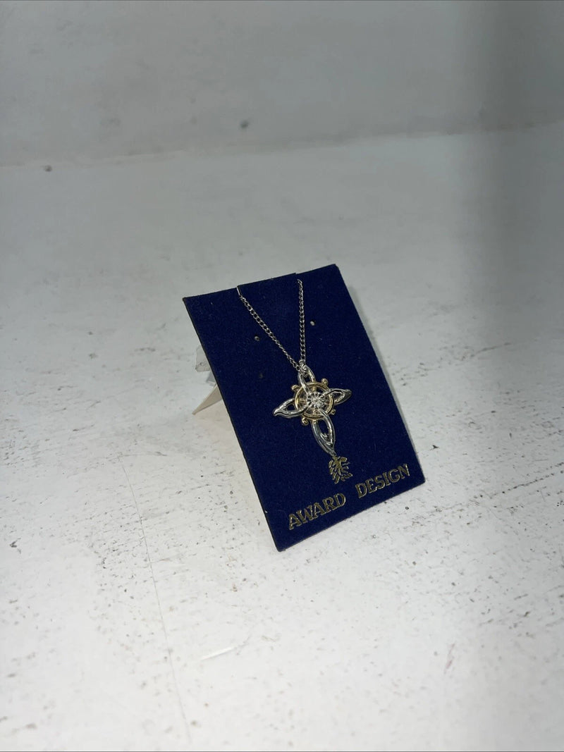 New Women’s Award Design Gold Silver Cross Necklace. 9180 A-73