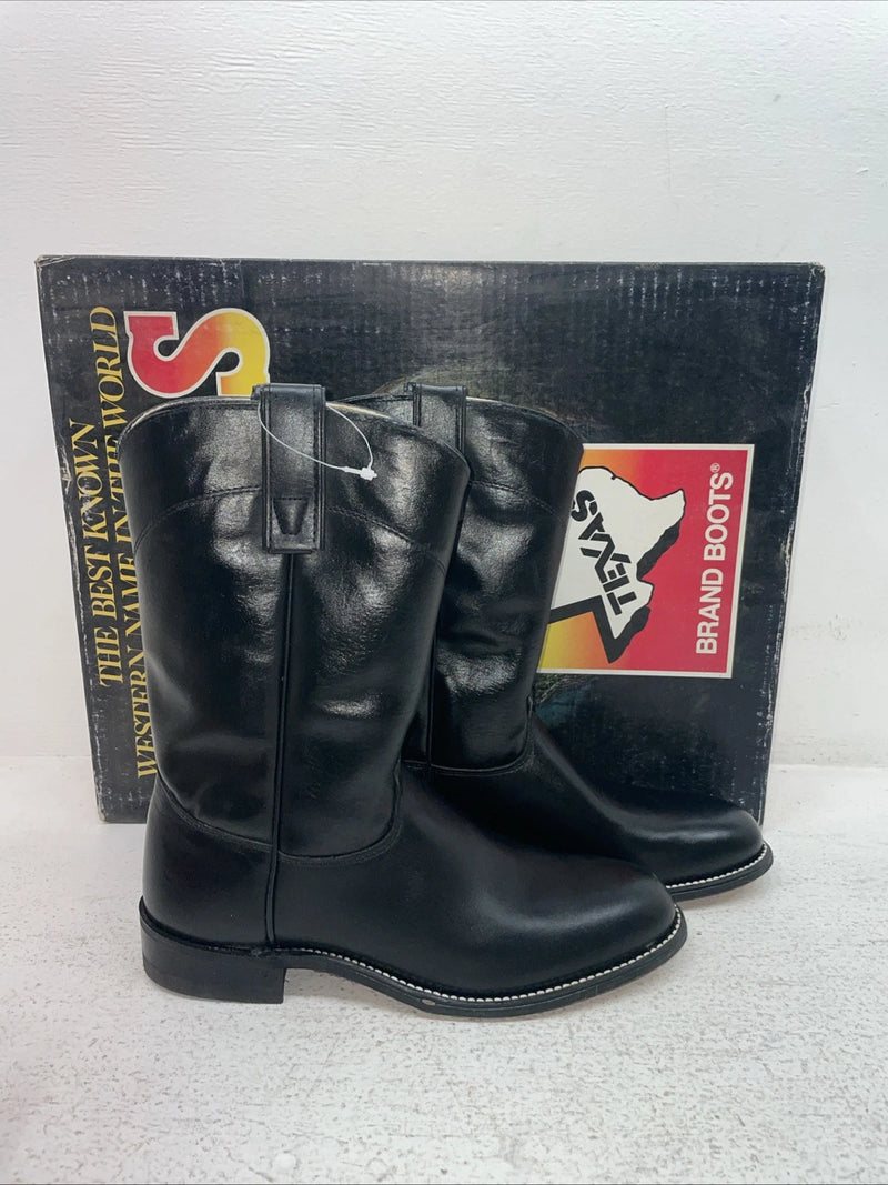 New Men’s Black Texas Brand Cowboy Boots. 4400 7.5 7 1/2 M. 1-50
