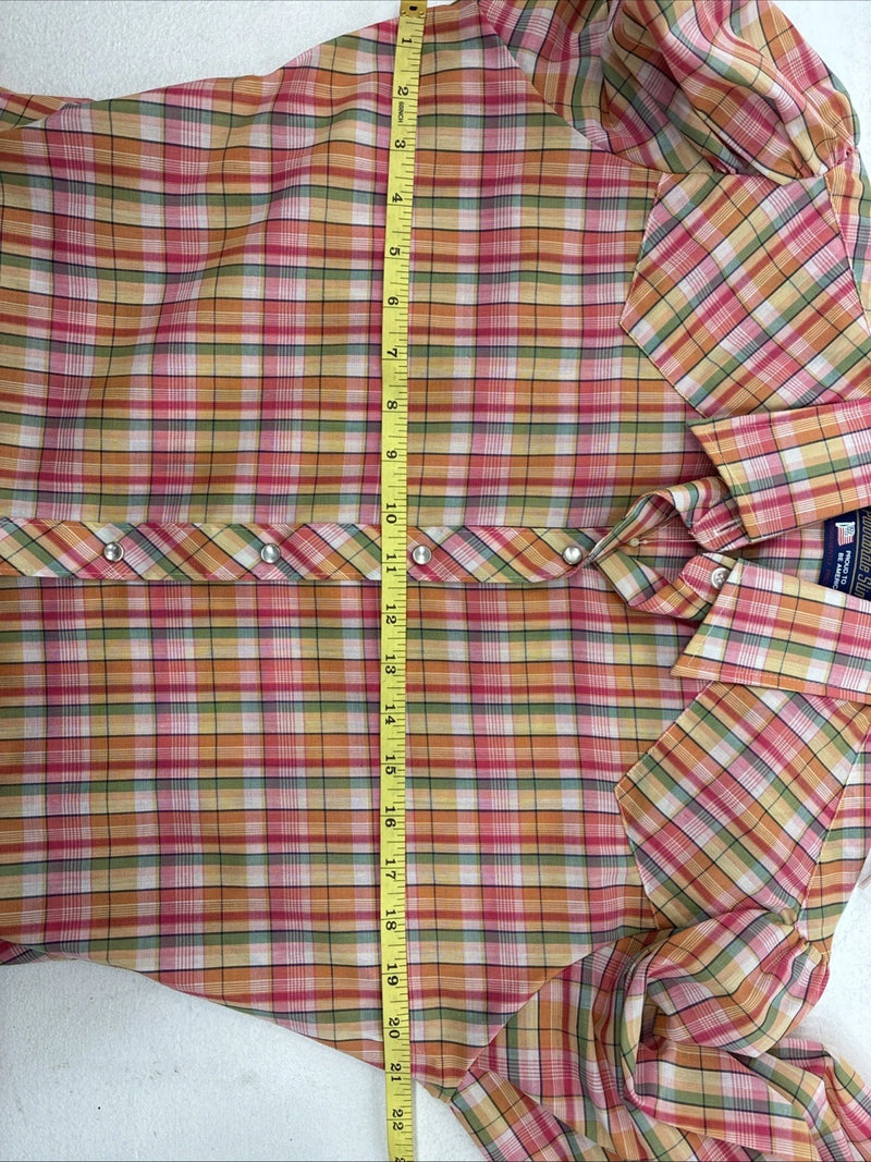 New Women’s Panhandle Slim Multicolor Plaid Long Sleeve Pearl Snap 16 X 38 II-18