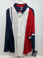 New Men’s Brooks & Dunn Red Blue White Long Sleeve Button Up 2XL H-70
