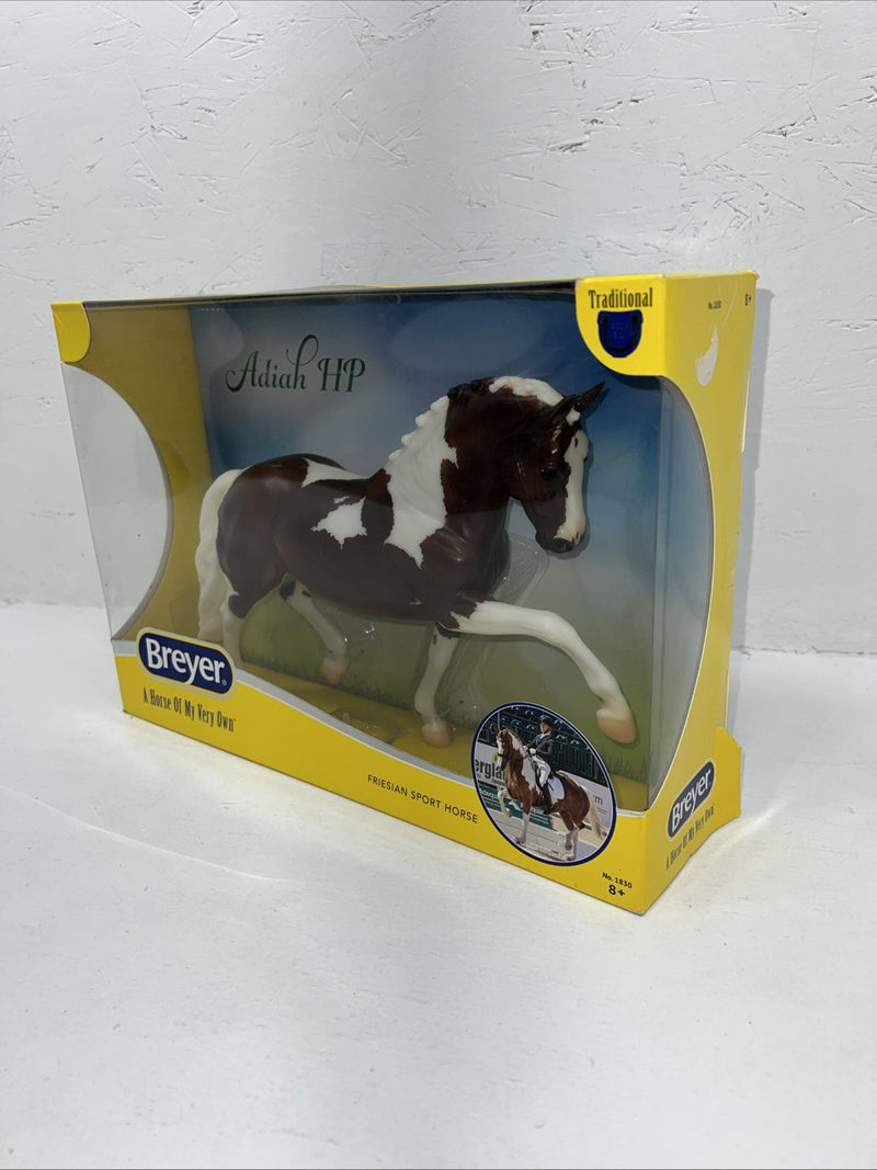 New In Box Bryer Paint Friesian Sport Horse Adiah HP. #1830 R-1