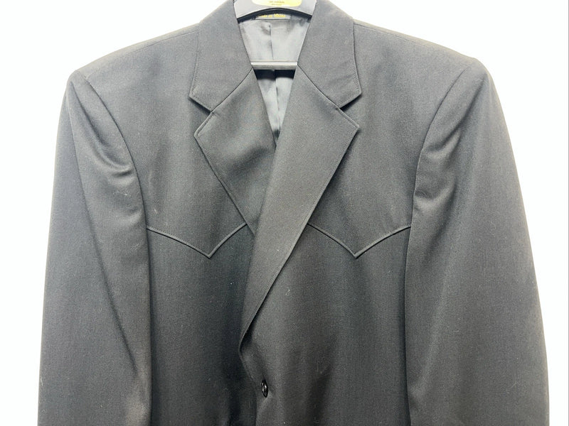 New Men’s Circle S Black Suit Jacket 48R #25832 Y-607