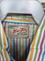 New Men’s Tem Tex Multicolor Stripe Long Sleeve Pearl Snap 14 X 33 Small M-84
