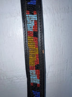 New Black Genuine Leather Chambers Beaded 28” Belt #PR485 JJ-136