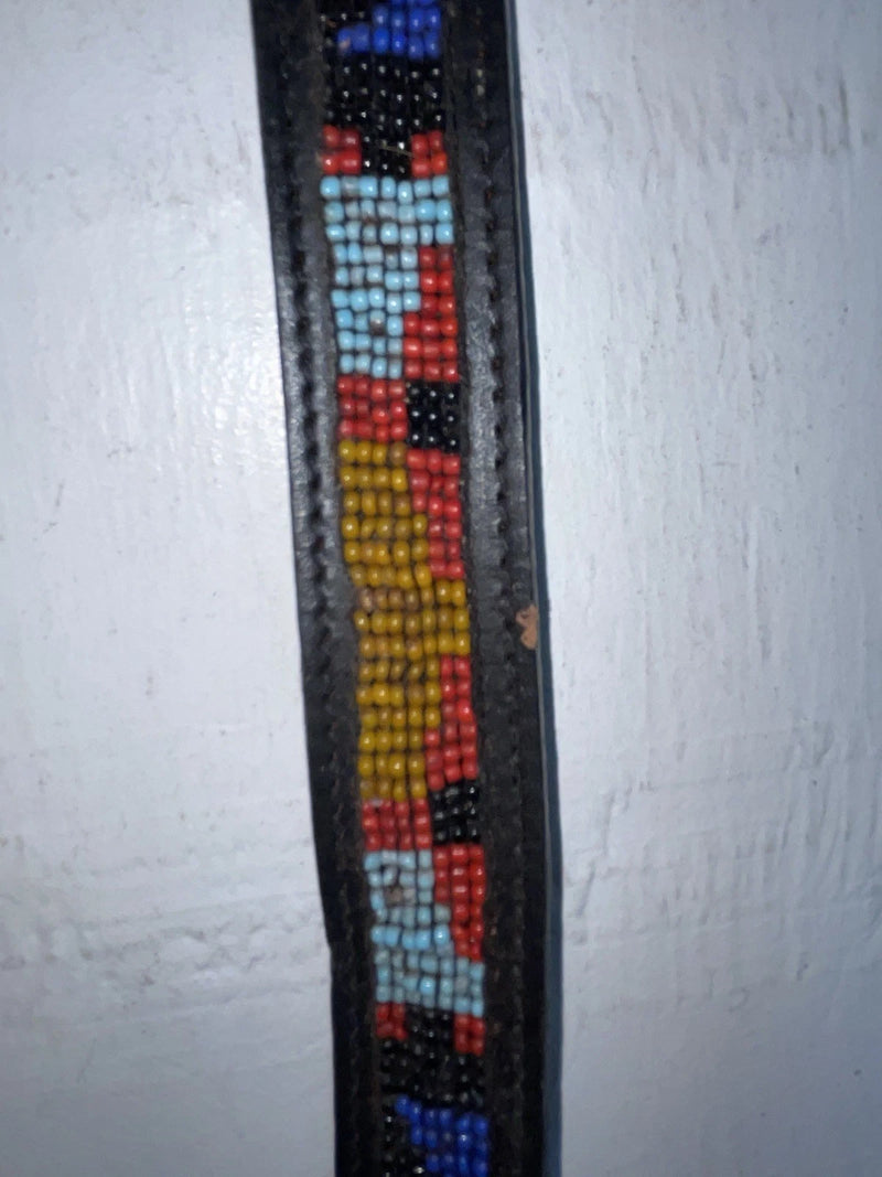 New Black Genuine Leather Chambers Beaded 28” Belt #PR485 JJ-136