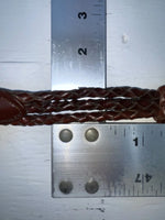New Brown Genuine Leather Braided Rope 28” Belt #02/4703 JJ-153