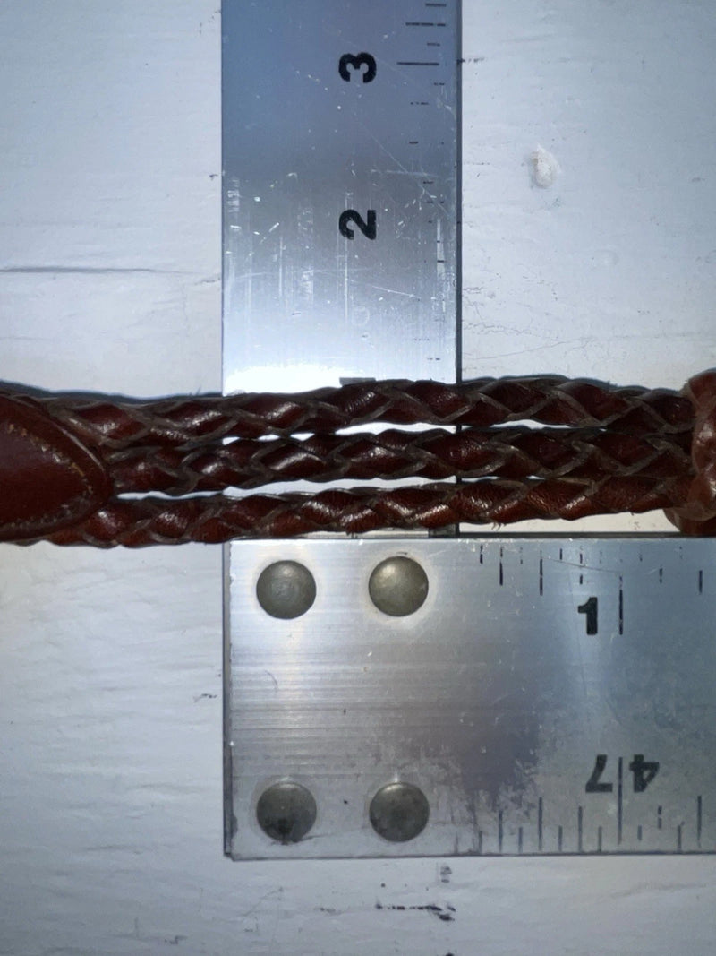 New Brown Genuine Leather Braided Rope 28” Belt #02/4703 JJ-153