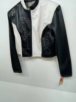 New Women’s Black White 1849 Authentic Ranchwear Western Show Jacket L 3B-102