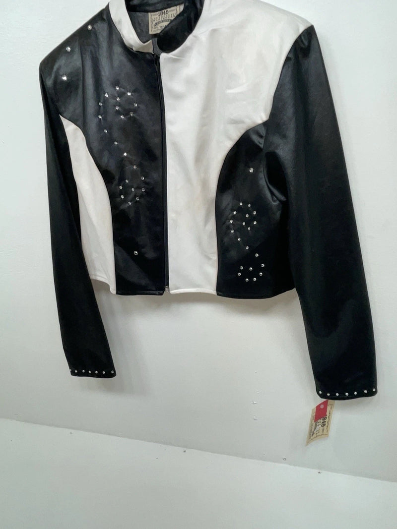 New Women’s Black White 1849 Authentic Ranchwear Western Show Jacket L 3B-102