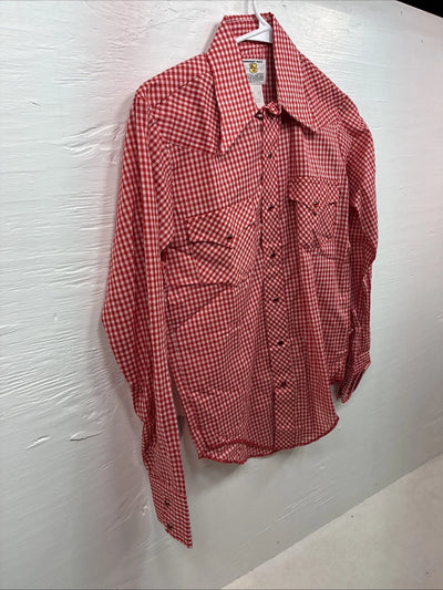 New Kids Dickson Jenkins Red Checker Long Sleeve Pearl Snap Size 16 CC-91