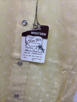 New Women’s Tem Tex Yellow Long Sleeve Pearl Snap Size 12 KK-22