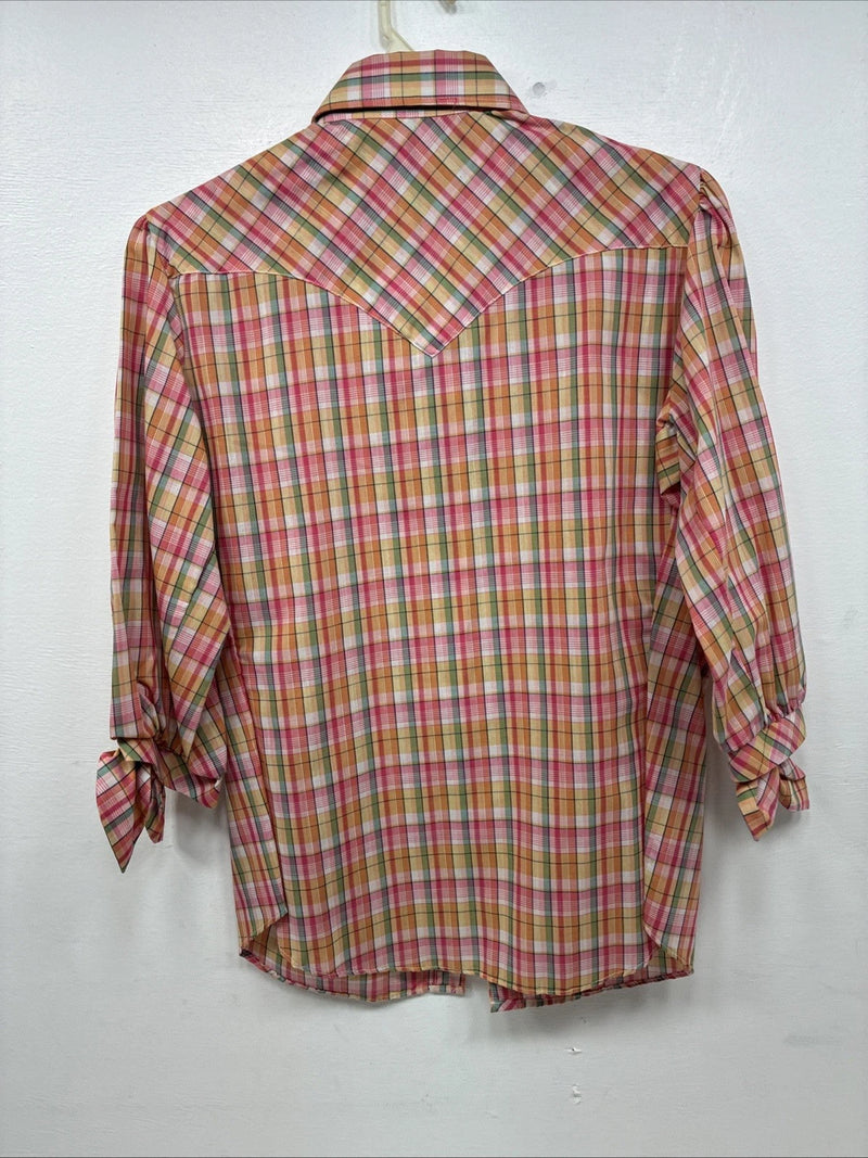 New Women’s Panhandle Slim Multicolor Plaid Long Sleeve Pearl Snap 16 X 38 II-18