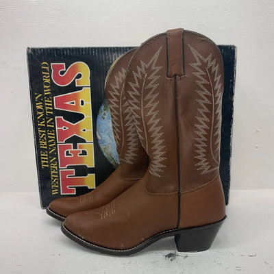 New Men’s Brown Texas Brand Cowboy Boots. 4501 9.5 9 1/2 M. 17-109