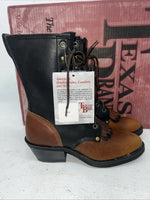 New Women’s Brown Lace Up Texas Brand Cowboy Boots. 4691 7.5 7 1/2 M. 17-62
