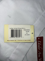 New Women’s White Tough1 Sleeveless English Riding Shirt Under Arm Vent. 42 G-23