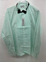 New ARPINO Blue Long Sleeve Button Up English Shirt Large X-86