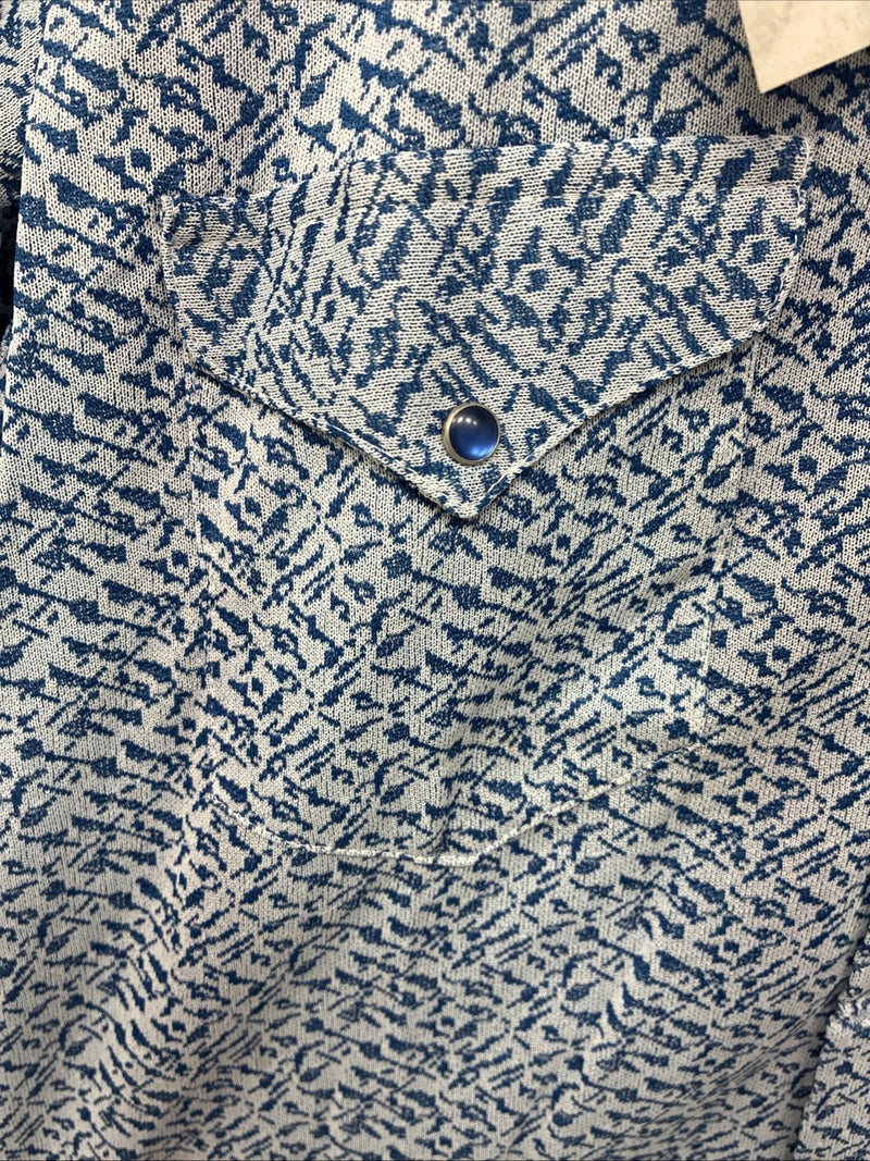New Women’s Miller Blue Designed Long Sleeve Pearl Snap 16 X 34 XL II-10