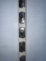 New White Genuine Leather Wrangler Silver Pendent 28” Belt #4641 JJ-38