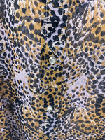 New Women’s Cumberland Purple Yellow Print Long Sleeve Pearl Snap 2XL GG-40