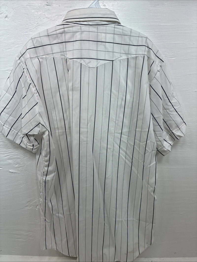 New Men’s Panhandle Slim White Stripe Long Sleeve Pearl Snap 18 2XL AA-115