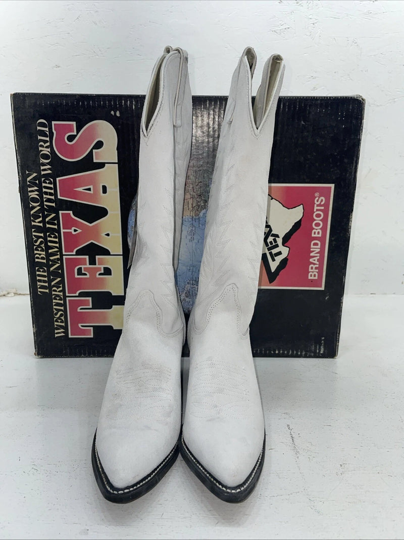 New Women’s White Texas Brand Cowboy Boots. L 198917 7 M. 18-45