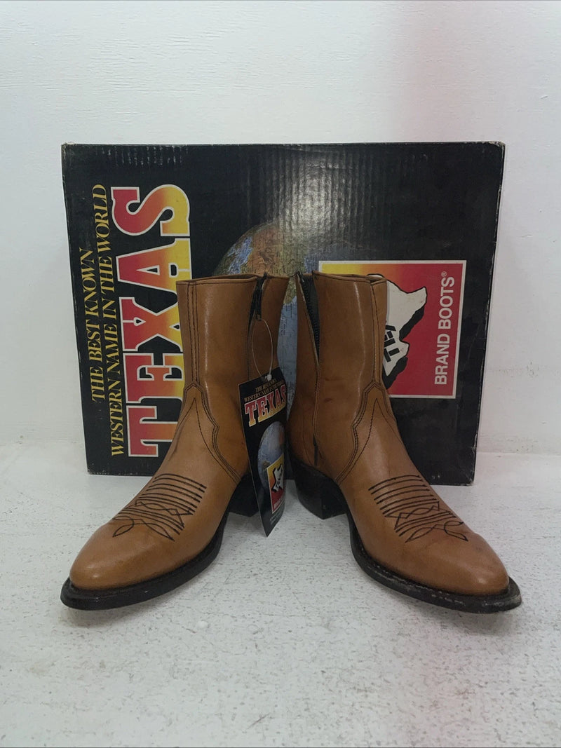 New Men’s Brown Texas Brand Cowboy Boots. M 354 8.5 8 1/2 D. 3-90