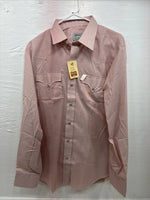 New Men’s H Bar C Pink Long Sleeve Pearl Snap 16 X 36 Large X-71