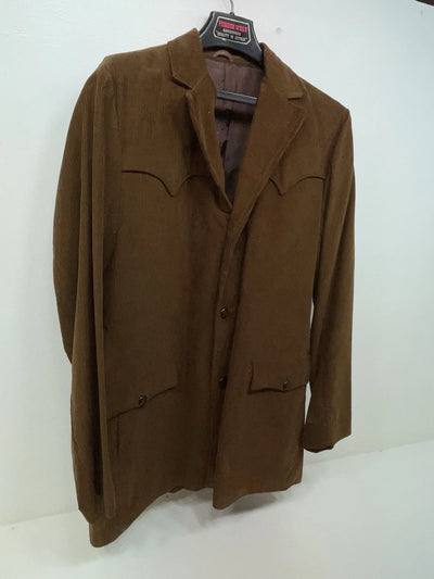 New Men’s Brown Pioneer Wear Long Sleeve Button Up Coat L 3B-120
