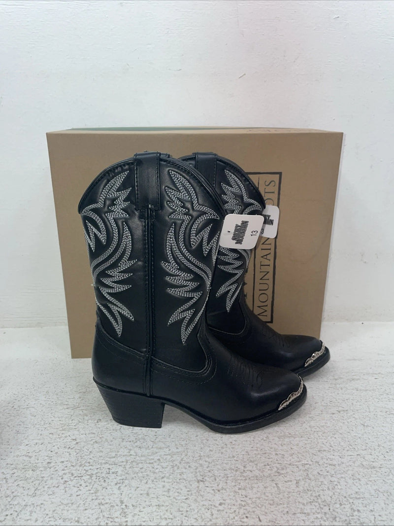 New Children’s Black Smoky Mountain Cowboy Boots. 1032 B C 13. 23-91