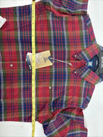 New Boys Twenty X Red Plaid Long Sleeve Pearl Snap XL DD-91