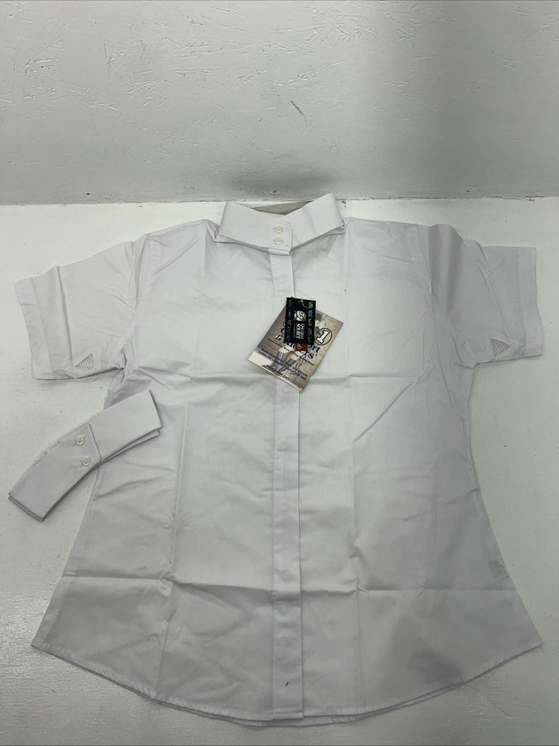 New Women’s White Tough 1 Comfort Riders Short Sleeve Riding Shirt. 40 D-32