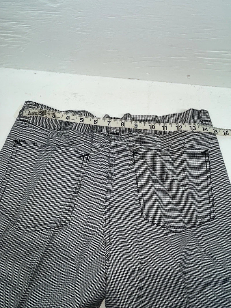 New Vintage Black And White Checkered Handler Polyester Pants #1179 SS-96