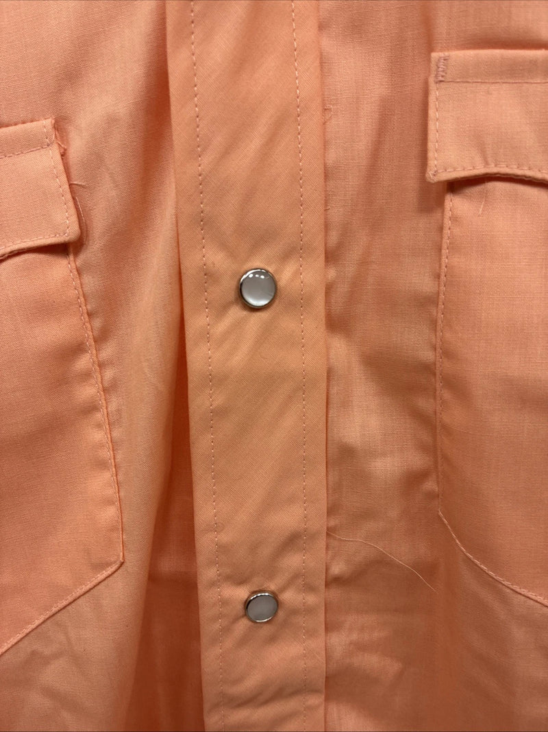 New Men’s Tem Tex Bright Orange Long Sleeve Pearl Snap 15 X 33 Medium K-91