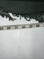 New Green Congress Leather Show Chaps With Fringe Adjustable Waist 51” N-26