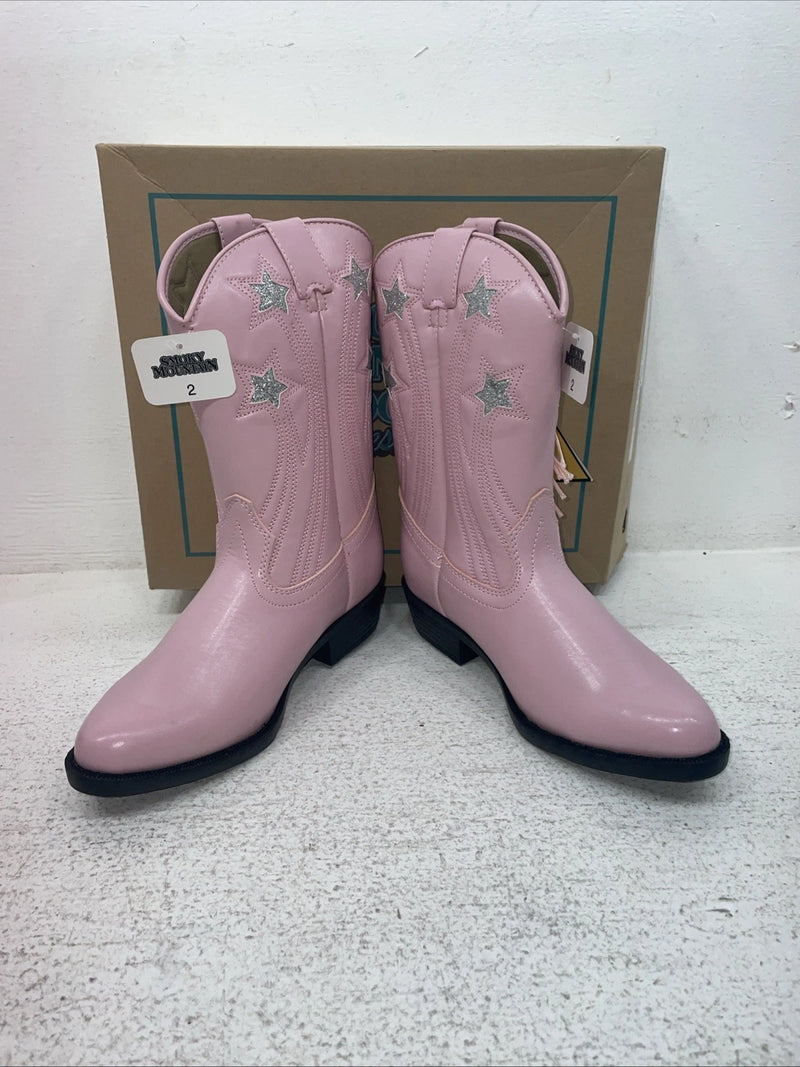 New Kids Pink With Fringe Smoky Mountain Cowboy Boots. 1058 J C 2. 23-151