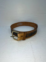 New Brown Genuine Leather Sand & Sage Tooled 28” Belt #533 NN-53