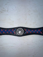 New Black Genuine Leather Chambers Weave And Silver Pendent 32” Belt Z-111
