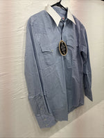 New Men’s Circle A Blue White Long Sleeve Button Up 15 X 34 Medium T-69