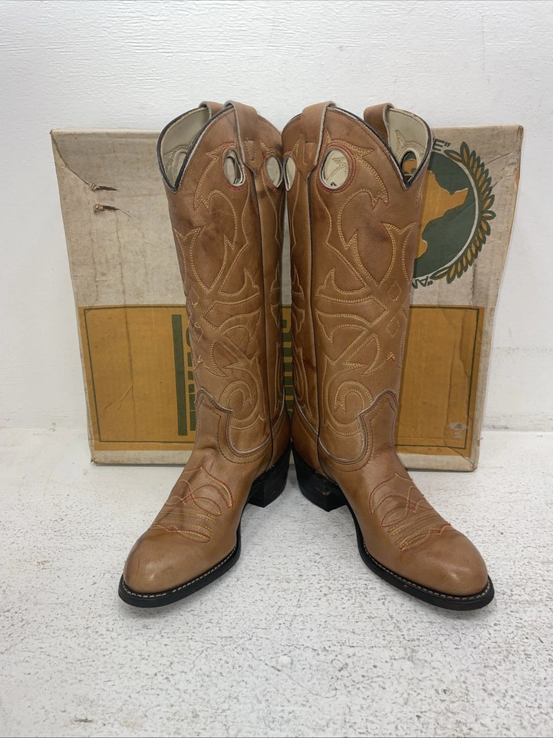 New Womens Brown Texas Brand Cowboy Boots. L 195 5 M. 2-80