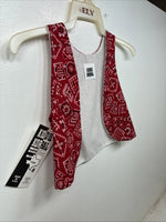 New Kids Kiddie Korral Red Western Design Sleeveless Vest Size Large YY-35