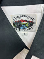 New Men’s Cumberland White Purple Design Long Sleeve Pearl Snap Large CC-17
