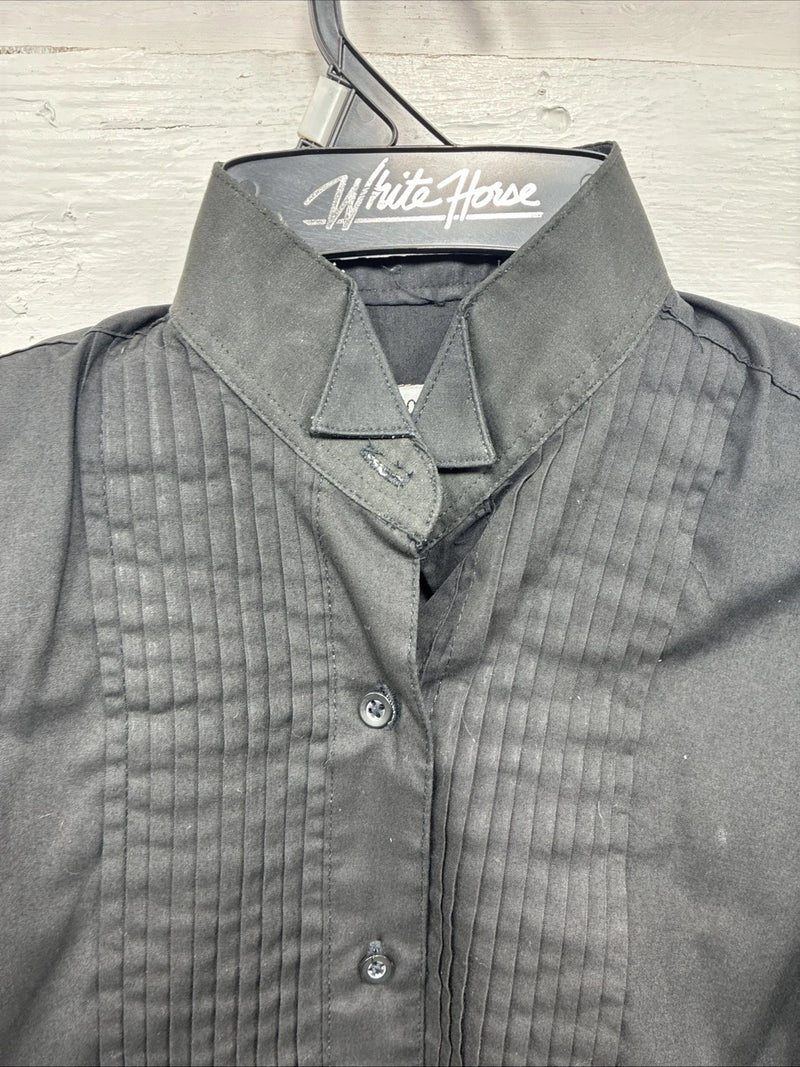 New Hobby Horse Black Long Sleeve Button Up English Shirt Petite Small DD-7