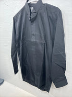New Classix Black Long Sleeve Button Up English Shirt 14-14.5 Small X-98