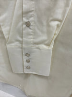New Men’s White Horse Yellow Bull Design Long Sleeve Pearl Snap Large CC-33