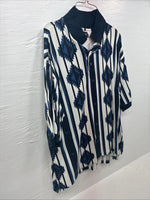 New Men’s Panhandle White Blue Western Shorts Sleeve Polo Shirt Large V-91