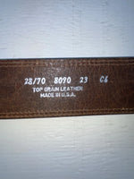 New Brown Genuine Leather Tooled 28” Belt #8090 JJ-40